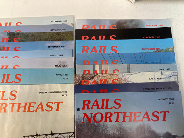Rails Northeast Magazine Lot of 37 Issues – 1980–1983 – Railfan / Railroad History Magazines (2 Complete Years)