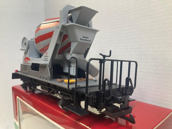LGB 4055 LG Beton Flatcar w/ Cement Mixer – G-Scale, Pre-Owned Very Good Condition