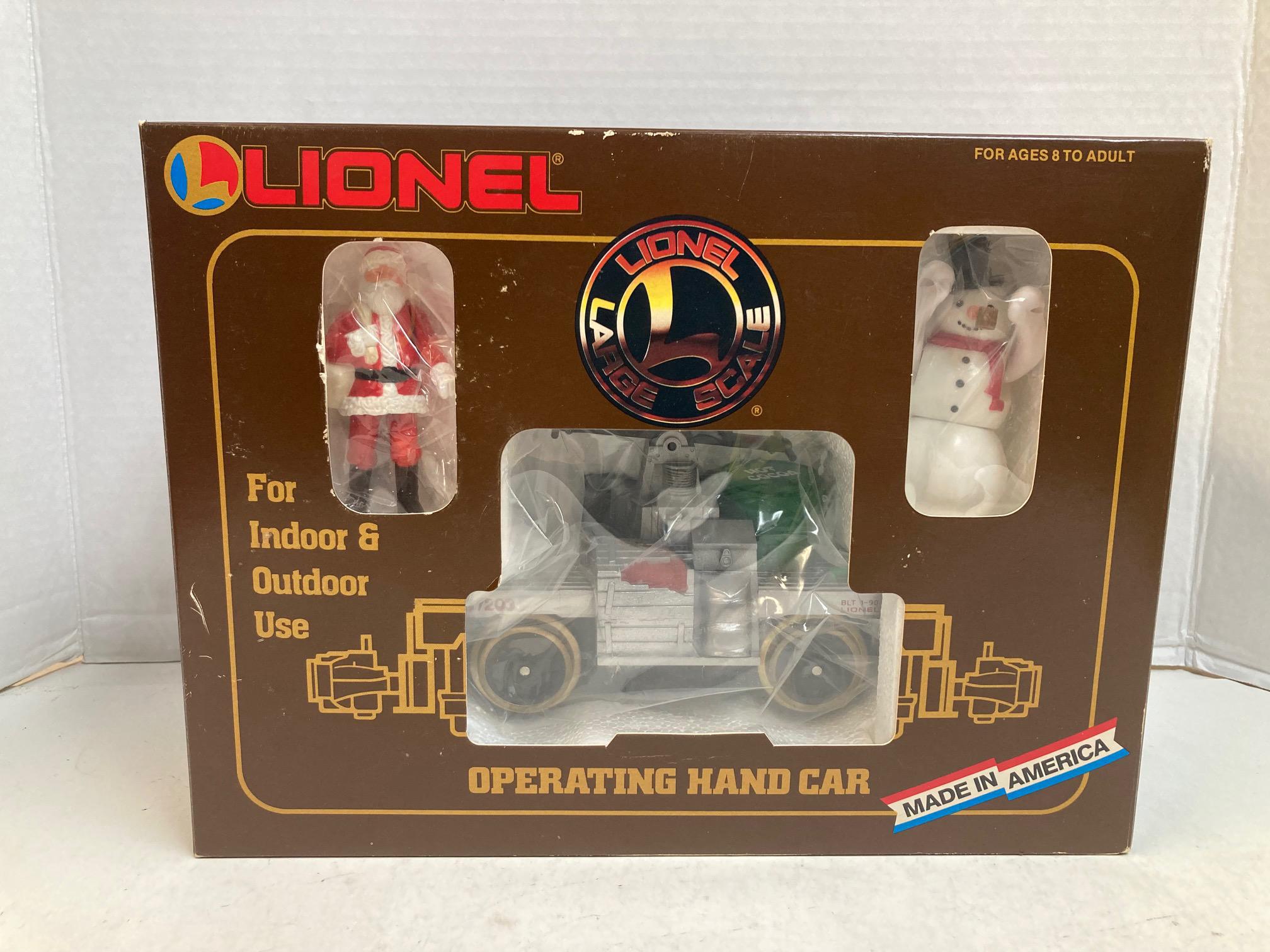 Lionel Large Scale 8-87203 Santa & Snowman Hand Car – Pre-Owned Very Good Condition – Tested – G Gauge Christmas