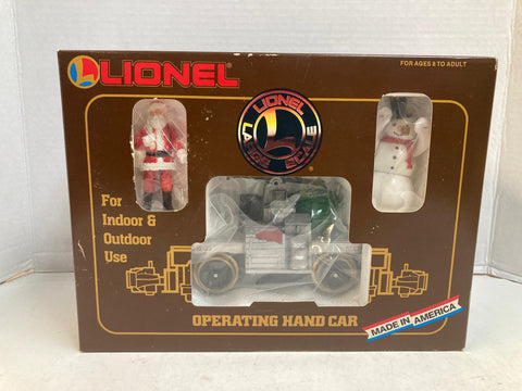 Lionel Large Scale 8-87203 Santa & Snowman Hand Car – Pre-Owned Very Good Condition – Tested – G Gauge Christmas