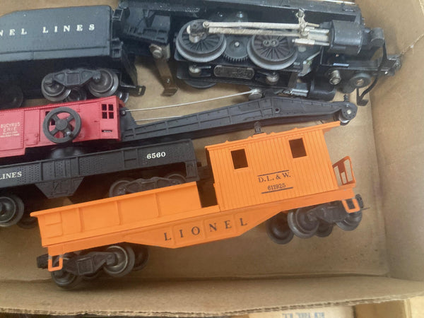 Lionel Trains Vintage 1549 Three-Car Work Train Set 1956 Serviced & Tested: 1615 Steam, Tender, Flat Car, Crane, Caboose, Track and transformer