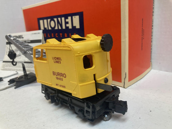 Lionel Operating Burro Crane #6-18402 O Gauge – Pre-Owned Very Good