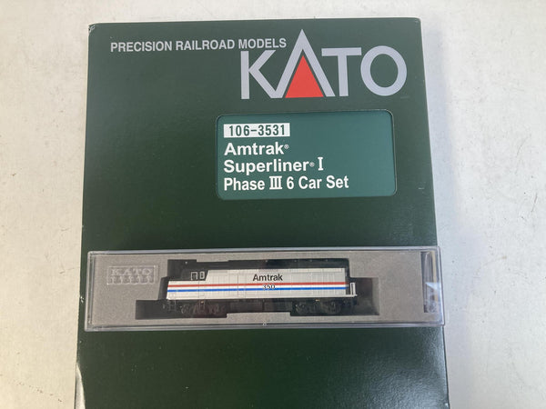 Kato N Scale Amtrak Passenger Train Set – F40PH #350 Locomotive & Superliner I Phase III 6-Car Set