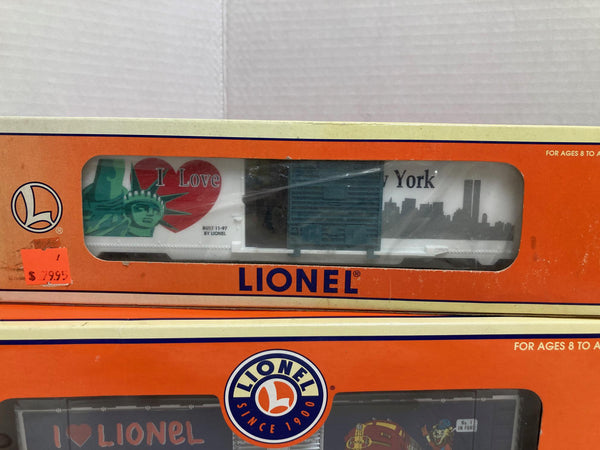 Lionel "I Love" Car Lot: Lionel 36236, NY 19949, NV 19926, RI 19971