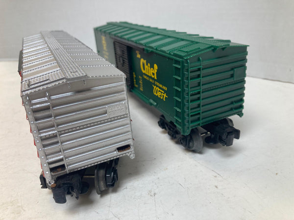 Lionel "Santa Fe" Box Car Set of 2 - O Scale - Good