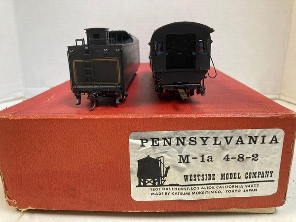 Westside Model Co. HO Brass Pennsylvania RR M-1a 4-8-2 Steam Loco & Tender - Katsumi - RUNS WELL