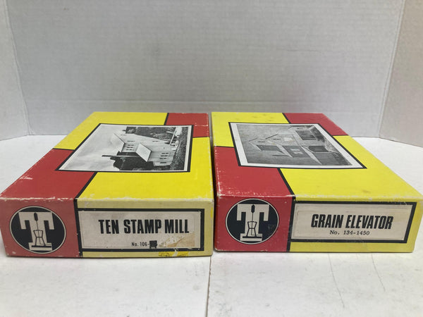 Timberline Models 2 Kits: 135-995 Grain Elevator, 106-996 Ten Stamp Mill, HO Scale