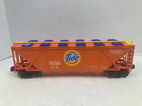 Menards O-Scale Tide 4-Bay Covered Hopper - Unique "Soap Spill" Detail!