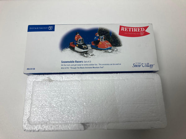 Department The Original Snow Village "Snow Mobile Racers (set of 2)" (56.55136) BRAND NEW