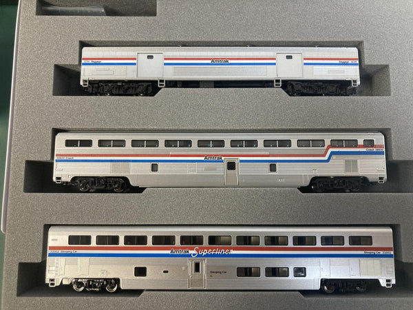 Kato N Scale Amtrak Passenger Train Set – F40PH #350 Locomotive & Superliner I Phase III 6-Car Set