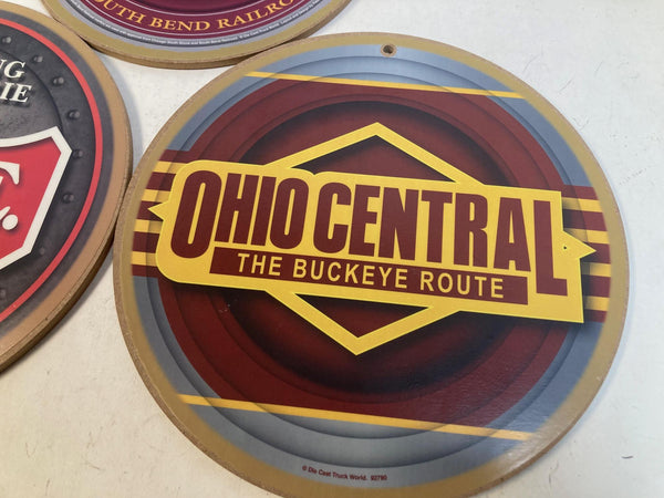Wooden Railroad Sign Lot South Shore Line, Wheeling Lake Erie, Ohio Central Buckeye