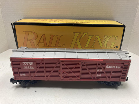MTH Rail King Santa Fe Red & Silver Semi Scale Stock Car O scale (RK-7108L)