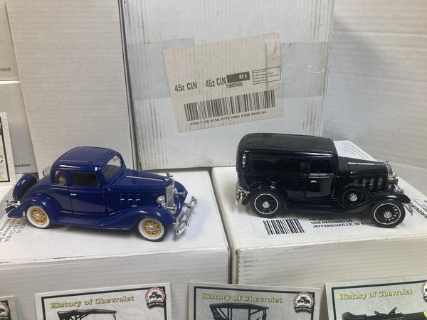 National Motor Museum Mint 1:32 Scale Diecast Collection – "History of Chevrolet" 13-Car Lot (1911–1941)