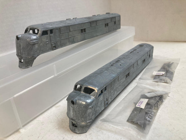 Hobby Town E7AA Diesel Locomotive Drive Kit Set – 2 A Units (Powered + Drive Shaft) w/ Cary Die-Cast Shells – Tested & Works