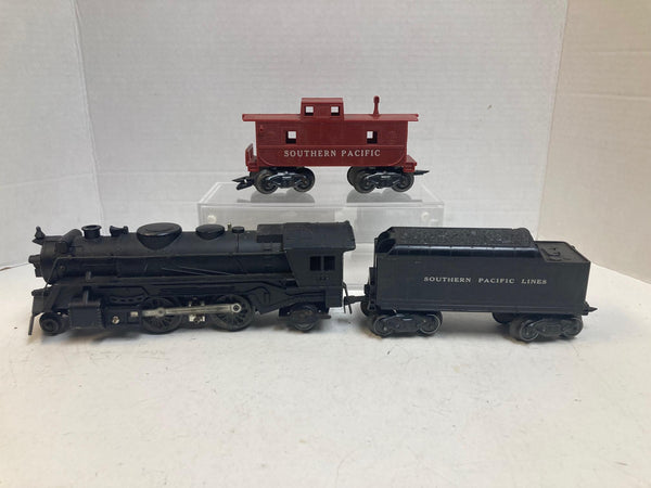 Marx 666 Steam Locomotive w/ Southern Pacific Tender & Caboose – O Gauge