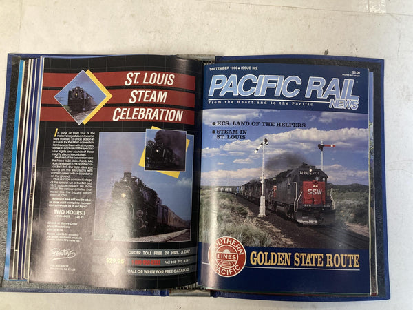 Pacific Rail News Magazine Complete 1990 Year Set in Custom Binder (12 Issues)