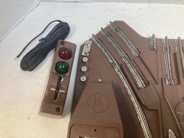 K-Line O-27 Scale 27" Curve Remote Switch Pair LH / RH K-27515 w/ Controllers  – Great Cond