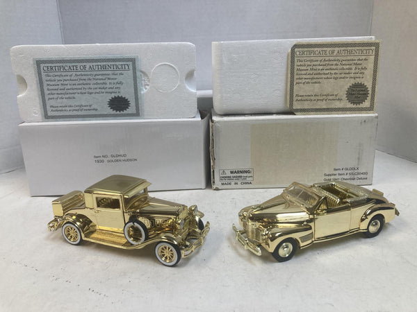 National Motor Museum Mint 1:32 Scale Diecast Lot – Gold Edition 1930 Hudson & 1941 Chevrolet Deluxe (2-Car Set)